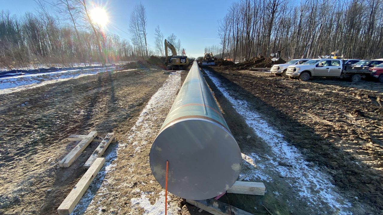 A section of pipe waits to be connected.