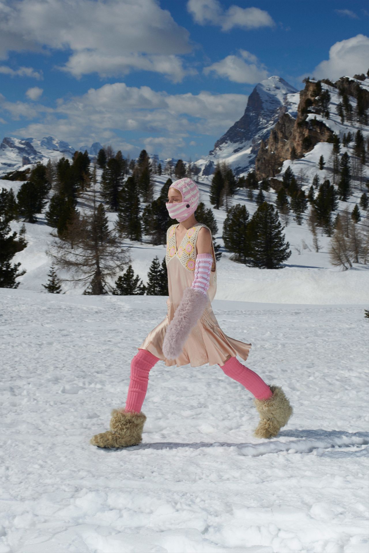 The collection, complete with knitted balaclavas, was a voyage through the mountains.