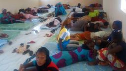 Students of the Federal College of Forestry Mechanisation in Kaduna, northwest Nigeria, pictured in Nigeria Defence Academy barracks after fleeing from gunmen who raided their school in the early hours of Friday morning. Thirty students are still missing, authorities say.