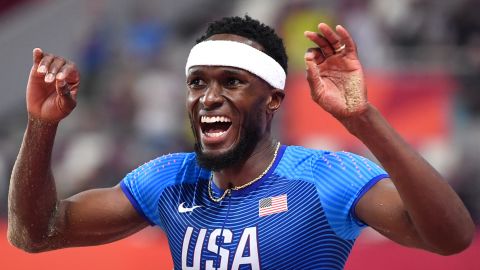 Claye competes in the men's triple jump final at the 2019 IAAF World Athletics Championships.