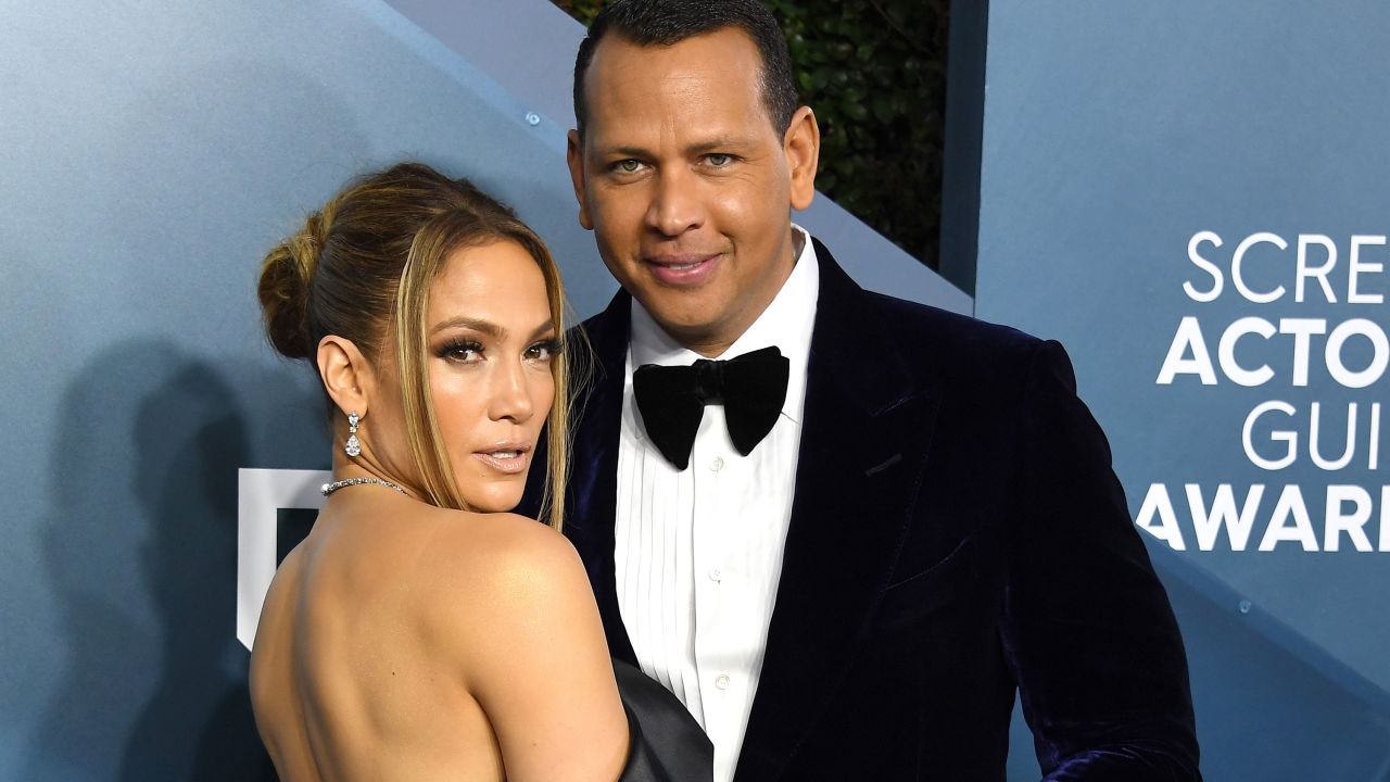 Jennifer Lopez and Alex Rodriguez arrives at the 26th Annual Screen Actors Guild Awards on January 19, 2020 in Los Angeles, California. (Photo by Steve Granitz/WireImage)