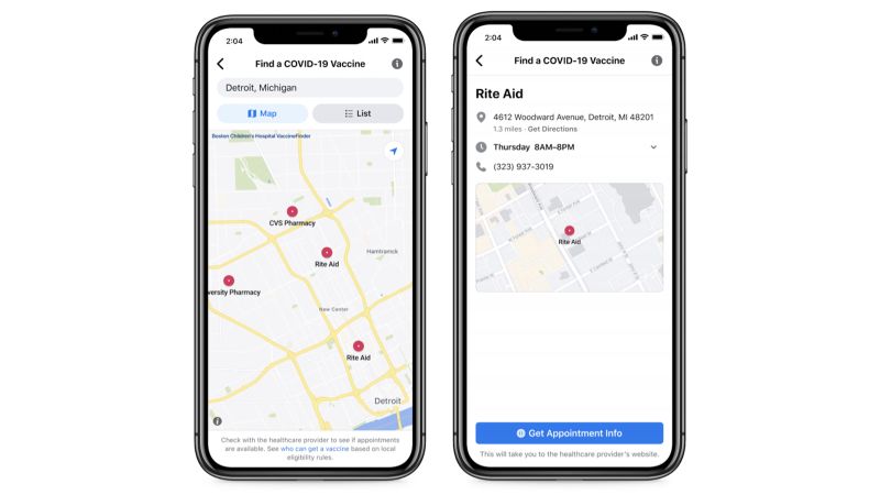 To Help People Find Covid 19 Vaccines Facebook Debuts New Features CNN   210313131621 01 Facebook Covid 19 Vaccine Features 