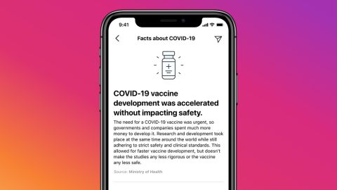 Facts about Covid-19 provided in the Covid-19 Information Center on Facebook and Instagram.
