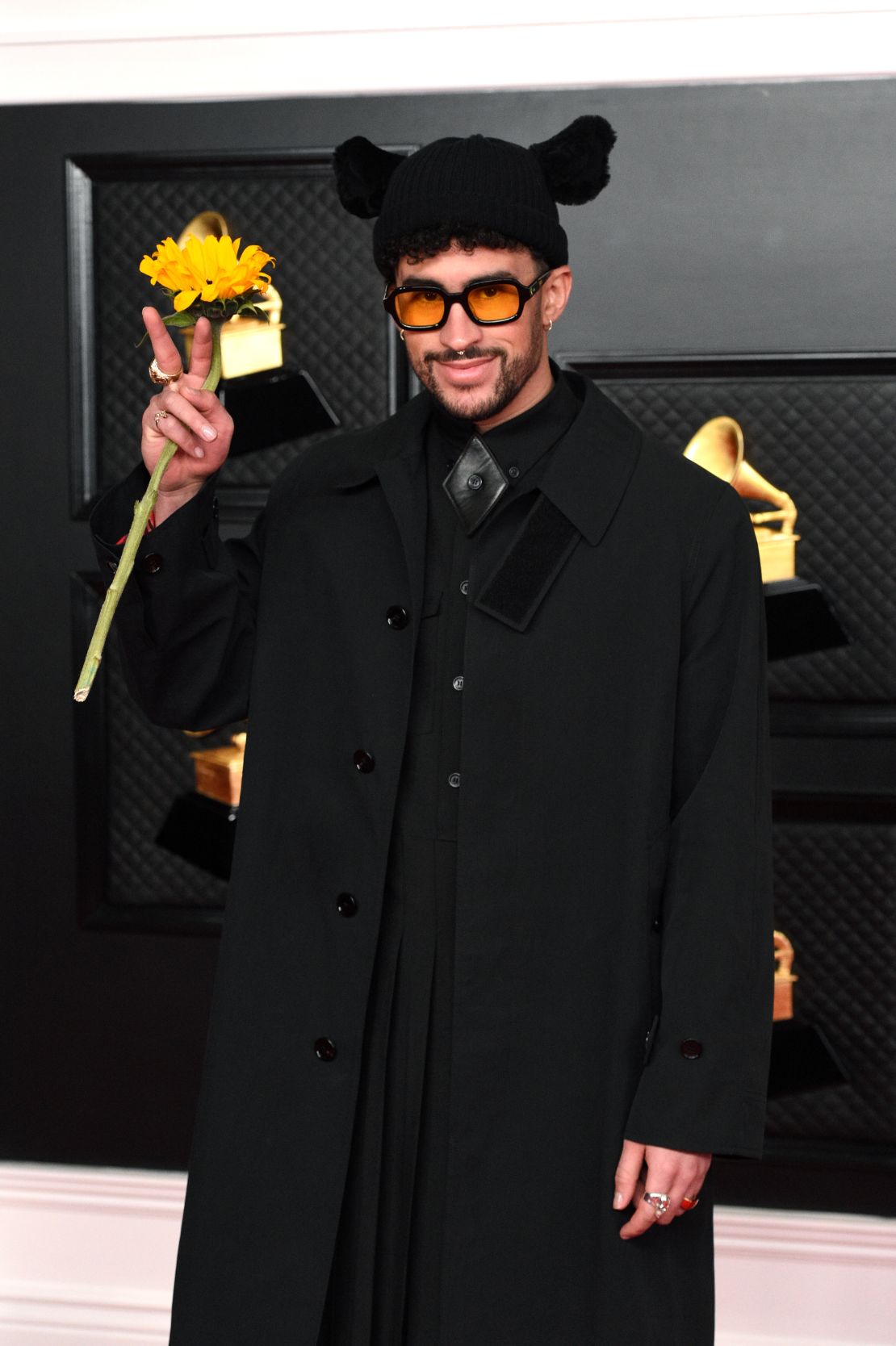 Bad Bunny attends the Grammys in Los Angeles on March 14, 2021. 