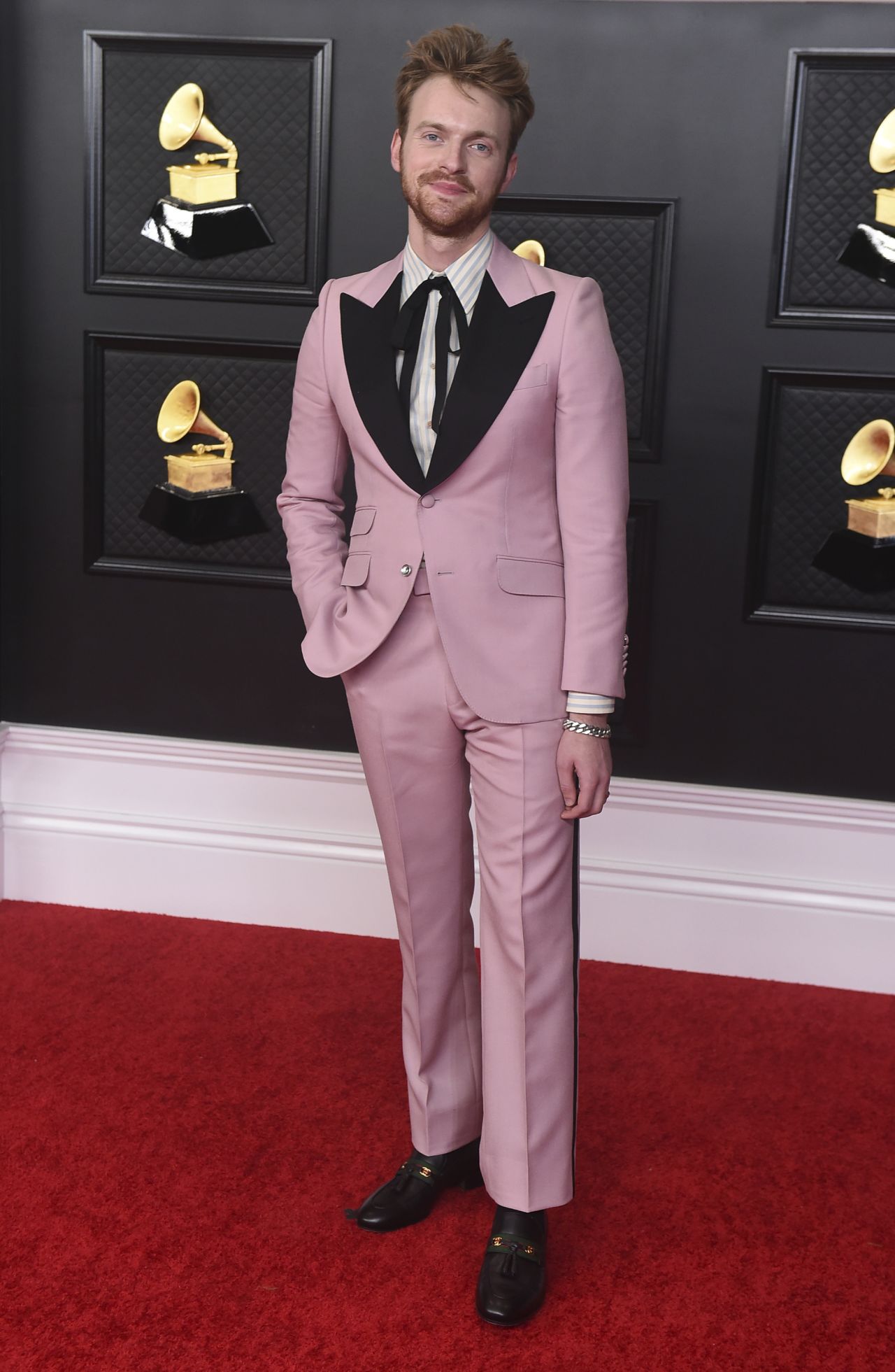 Finneas, who wore Gucci, was yet another star to arrive in pink.