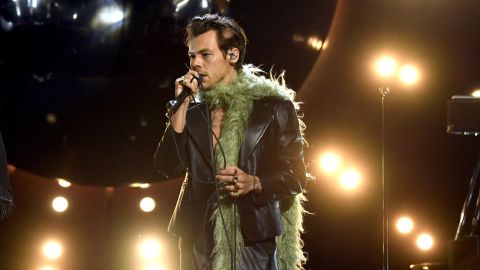 Harry Styles, performing here at the Grammy Awards in March, is among the nominees for Brit Awards. (Getty Images)