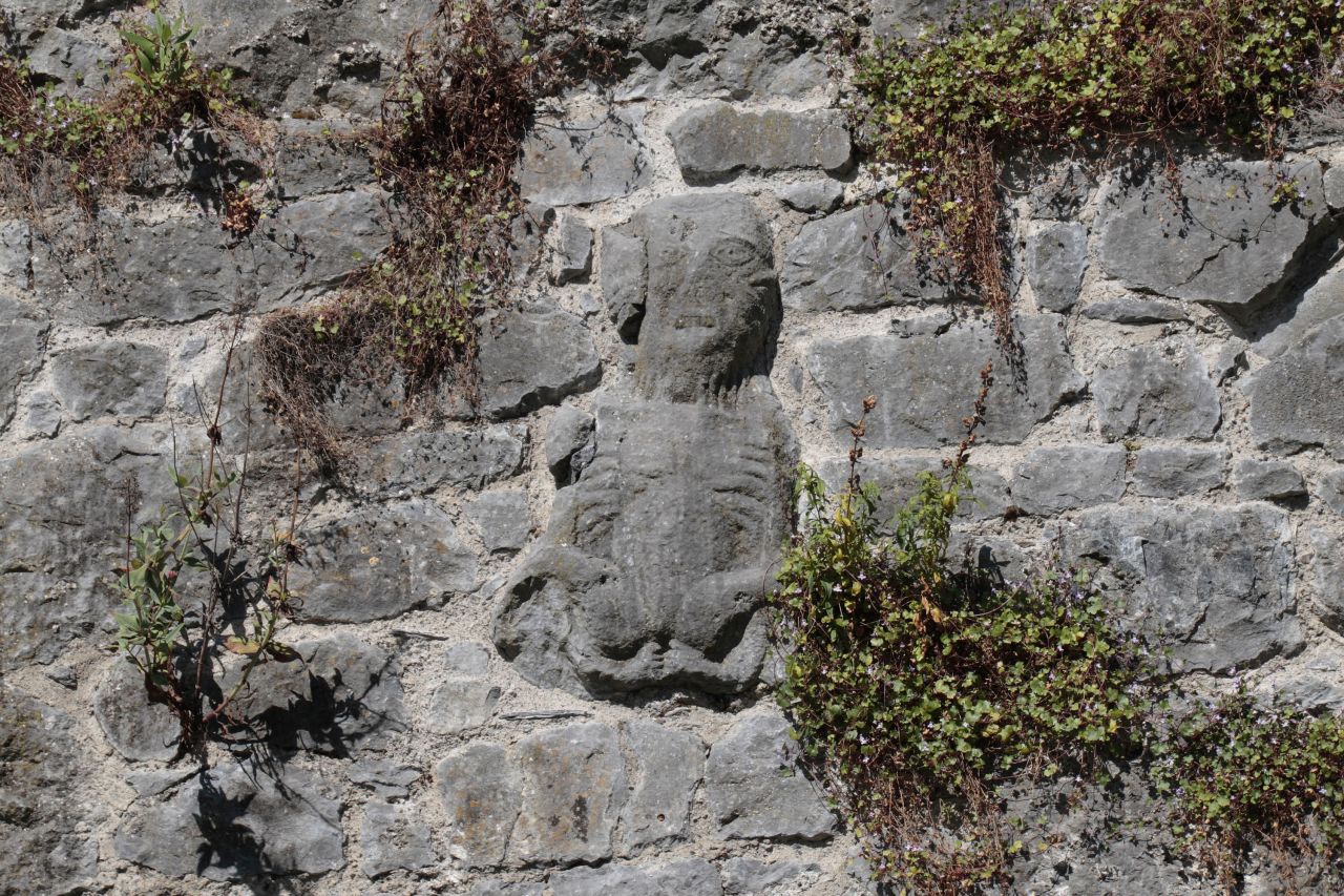 <strong>Sheela-na-gigs: </strong> Sheela-na-gigs are medieval stone carvings of naked women with legs spread wide. This one is at Fethard Watergate in County Tipperary. <strong> </strong>
