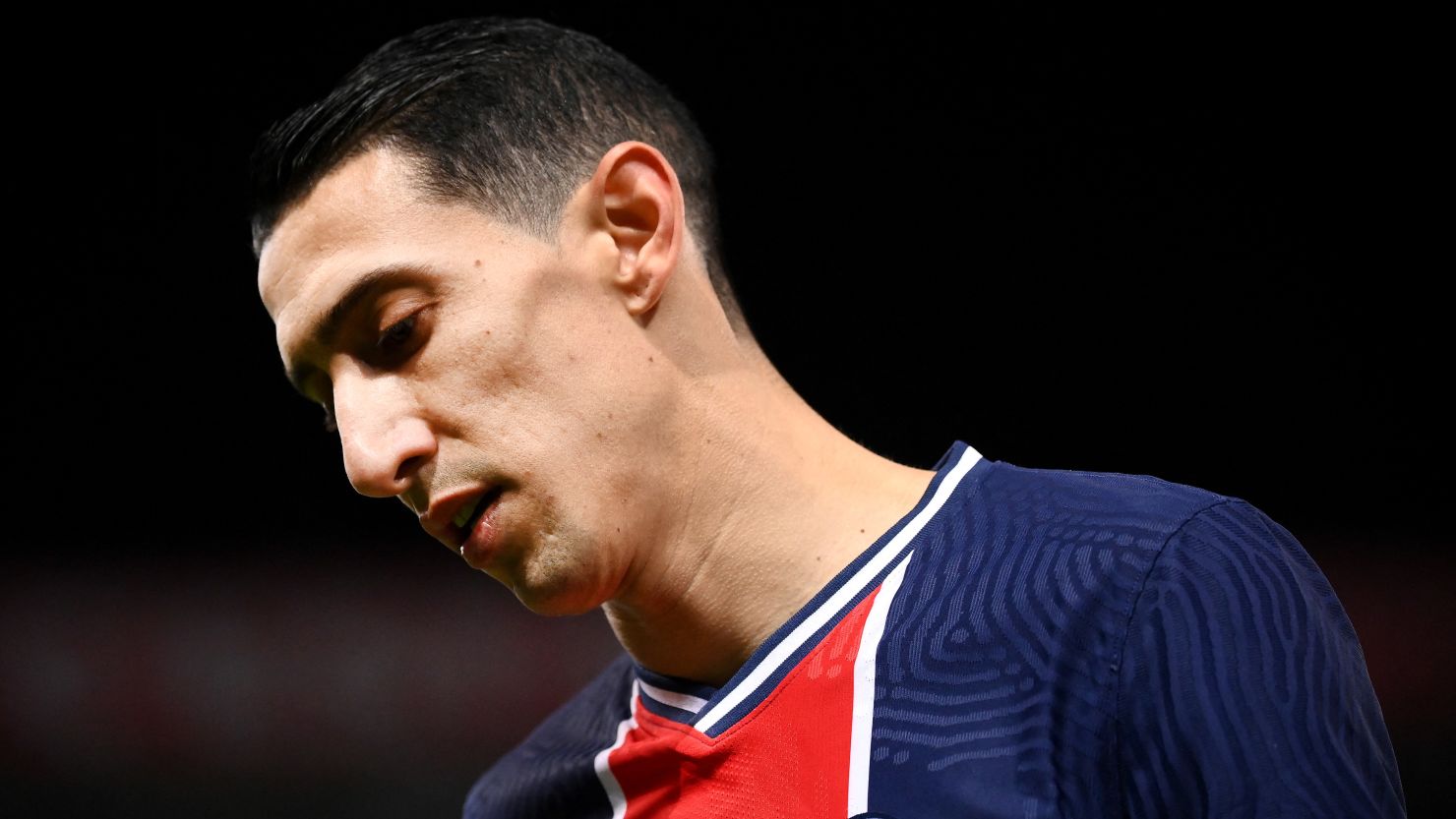 Di Maria is seen during PSG's match against Nantes.