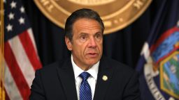 New York Governor Andrew Cuomo speaks to members of the media at a news conference on May 21, 2020 in New York City. While the governor continued to say that New York City is seeing a steady decline in coronavirus cases, he also mentioned that the number of countries reporting a mysterious illness in children believed to be connected to COVID-19 has nearly doubled in just one week. 