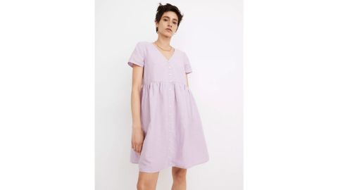 Madewell linen mix Alexandra mini dress with button placket