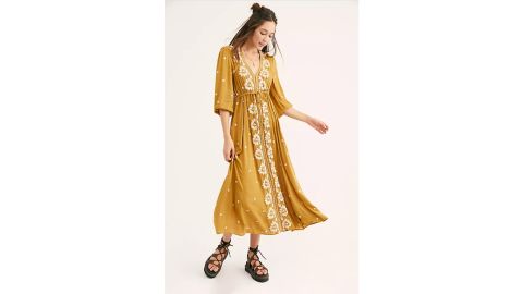 Free People Fable embroidered midi dress