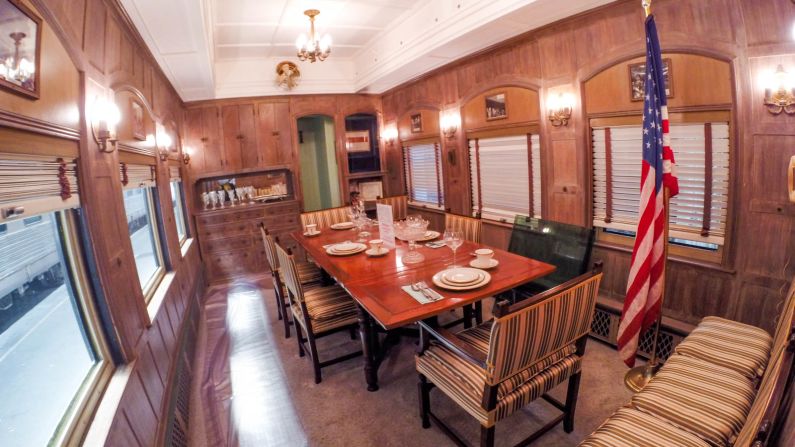 <strong>White House on wheels:</strong> The Magellan was equipped with everything a president needed to hit the rails, including luxurious furnishings and a state room. 