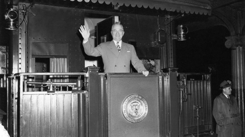 <strong>The Truman show: </strong>Harry Truman made great use of US Car No. 1 during his 1948 re-election campaign against Thomas E. Dewey, journeying some 28,000 miles across the States, making over 350 whistle stop speeches from the rear platform. He's also said to have washed his socks in the sink.
