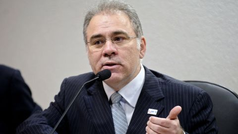 Handout photo released by the Brazilian Senate of Marcelo Antonio Cartaxo Queiroga Lopes during a Social Affairs Commission public hearing in Brasilia on August 12, 2015. - Queiroga was named on March 15, 2021 as Brazils new Health Minister, replacing Eduardo Pazuello. (Photo by Marcos Oliveira / BRAZILIAN SENATE PRESS OFFICE / AFP) / RESTRICTED TO EDITORIAL USE - MANDATORY CREDIT AFP PHOTO / BRAZILIAN SENATE / MARCOS OLIVEIRA - NO MARKETING NO ADVERTISING CAMPAIGNS -DISTRIBUTED AS A SERVICE TO CLIENTS (Photo by MARCOS OLIVEIRA/BRAZILIAN SENATE PRESS OFFICE/AFP via Getty Images)