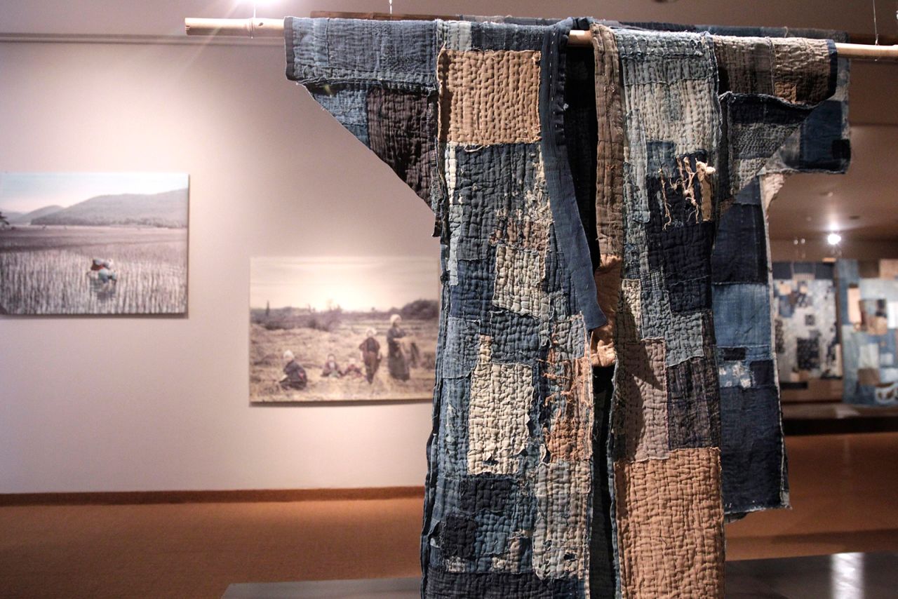 An exhibition featuring garments made of boro textiles at The Museum of East Asian Art in 2015. 