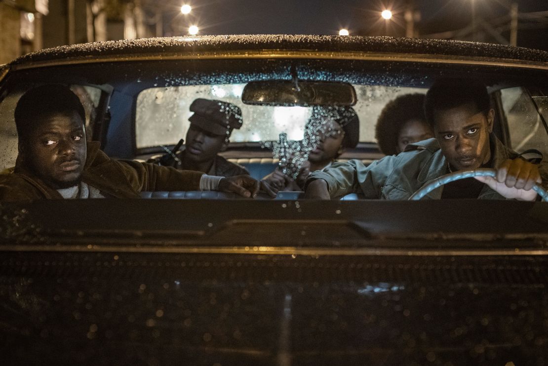 (From left) Daniel Kaluuya, Ashton Sanders, Algee Smith, Dominique Thorne and LaKeith Stanfield are shown in a scene from "Judas and the Black Messiah."