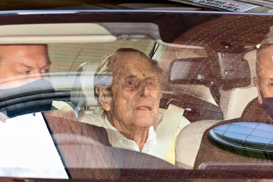 Prince Philip seen leaving a central London hospital this week. 