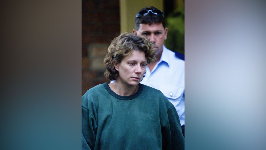 Kathleen Folbigg leaving Maitland Court after being refused bail on March 22, 2004. 
