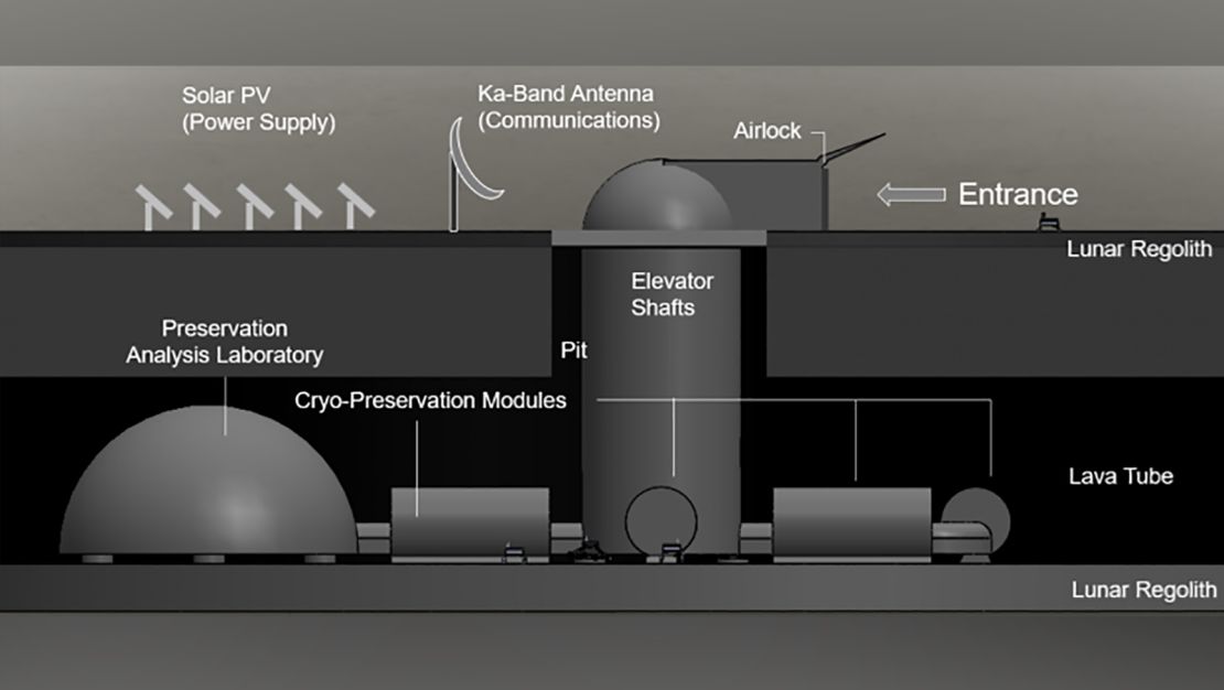 A design concept for the arc, supplied, which shows the ark inside the lava tubes.