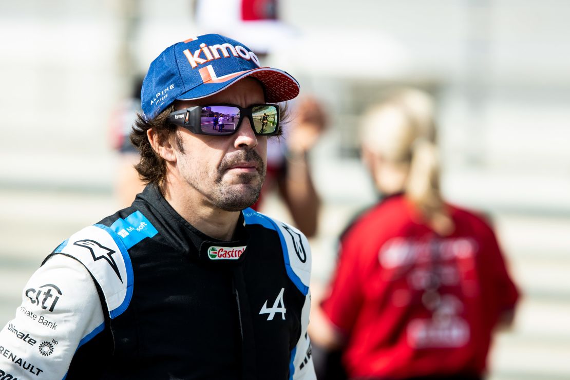 Alonso as part of the Alpine F1 Team during testing in Bahrain.