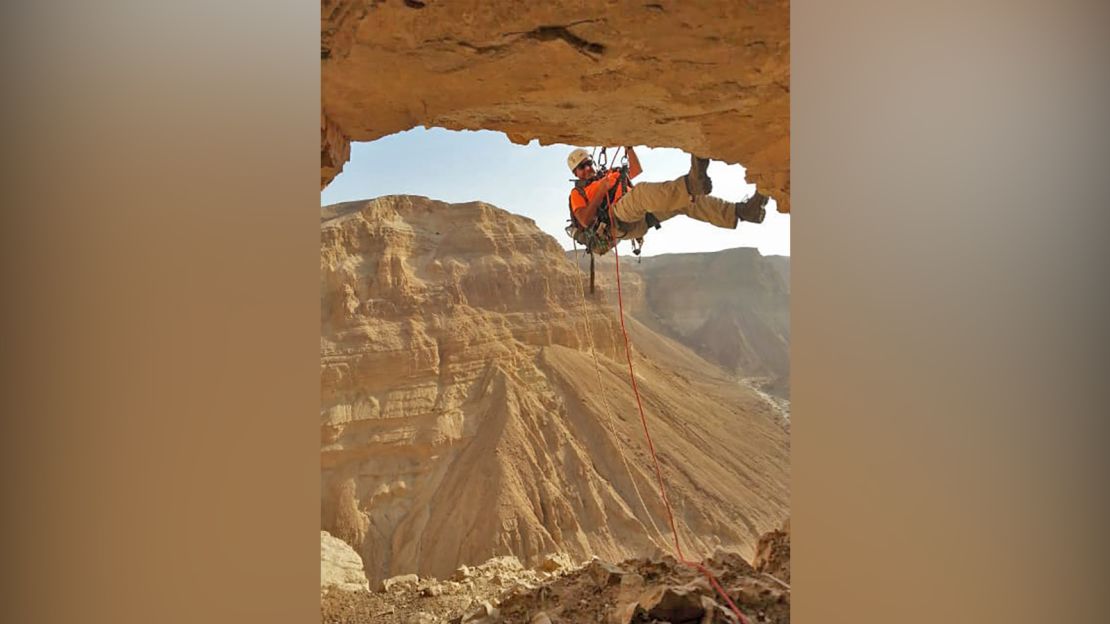 Archaeologists had to abseil into the Cave of Horror.