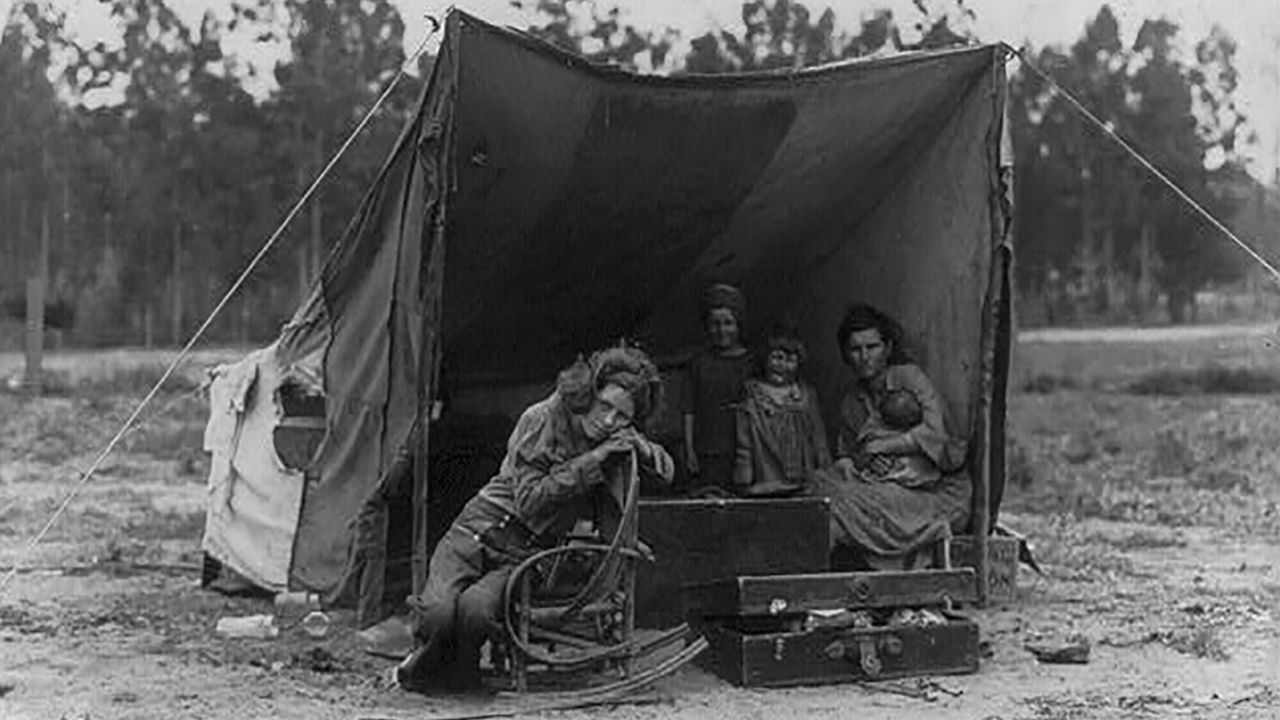 A migrant agricultural worker's family in Nipomo, California.