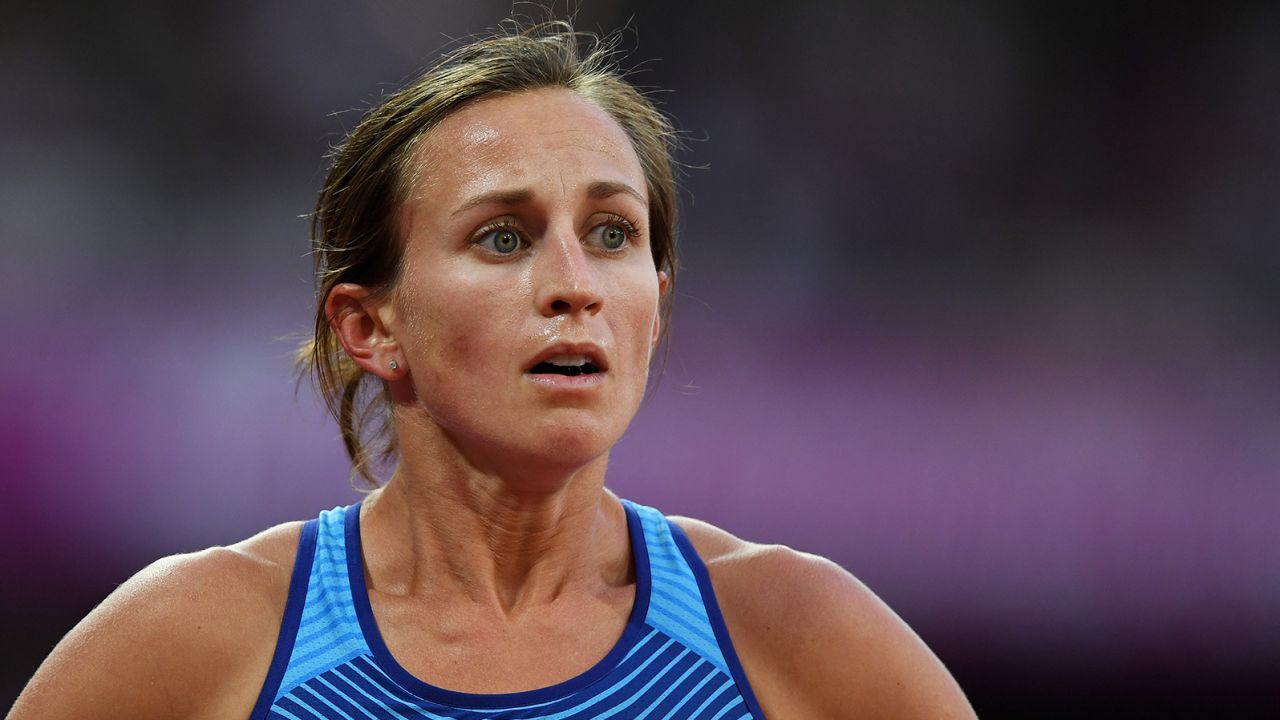 Sara Vaughn competes at the 2017 World Athletics Championships in London. 