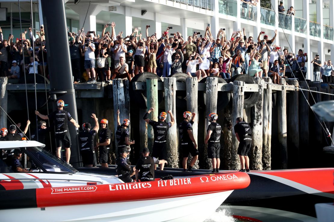 Team New Zealand was applauded by fans following its  America's Cup win. 