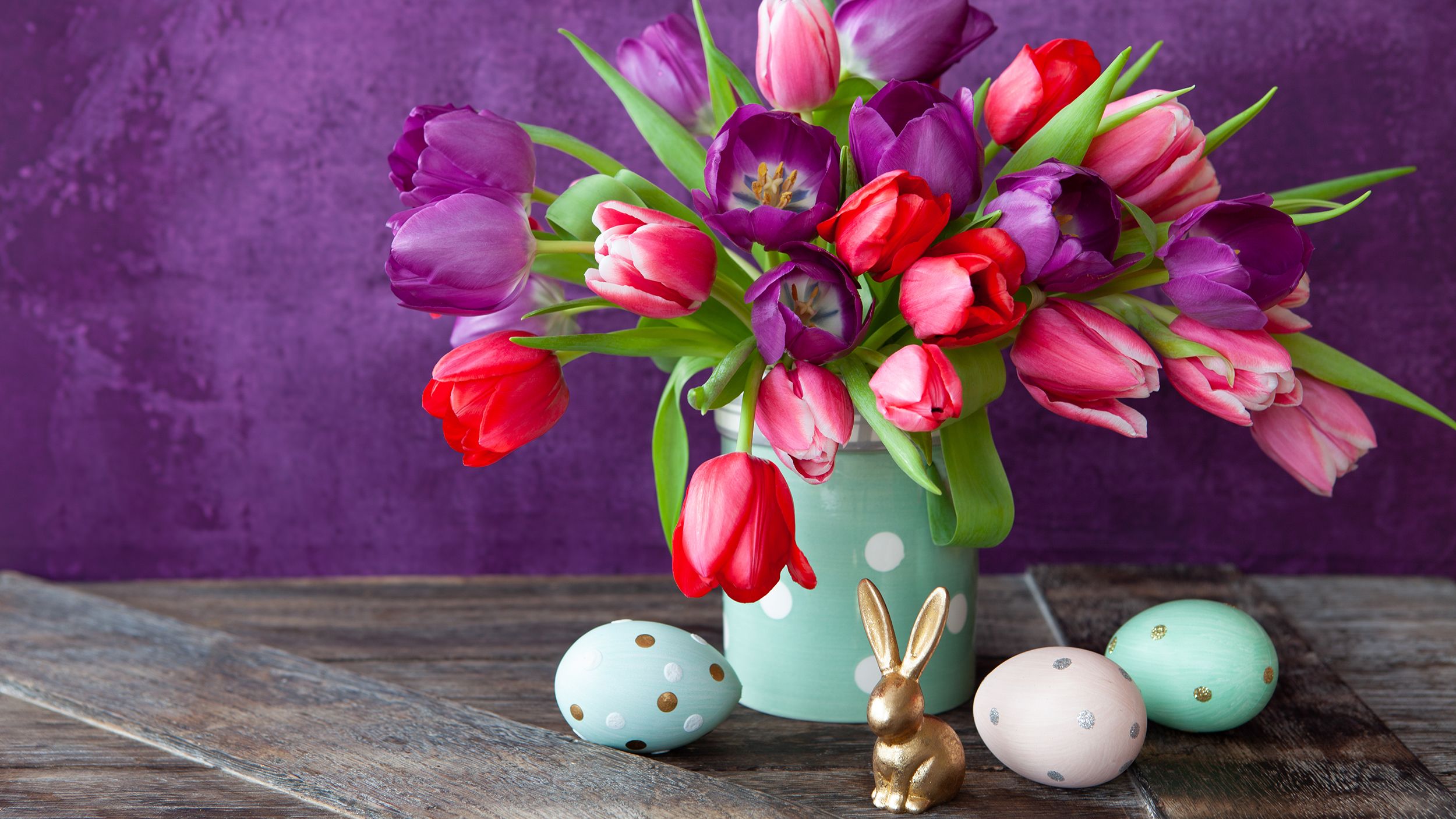 Mixed Pink Tulip & Purple Iris Flowers - The Bouqs Co.