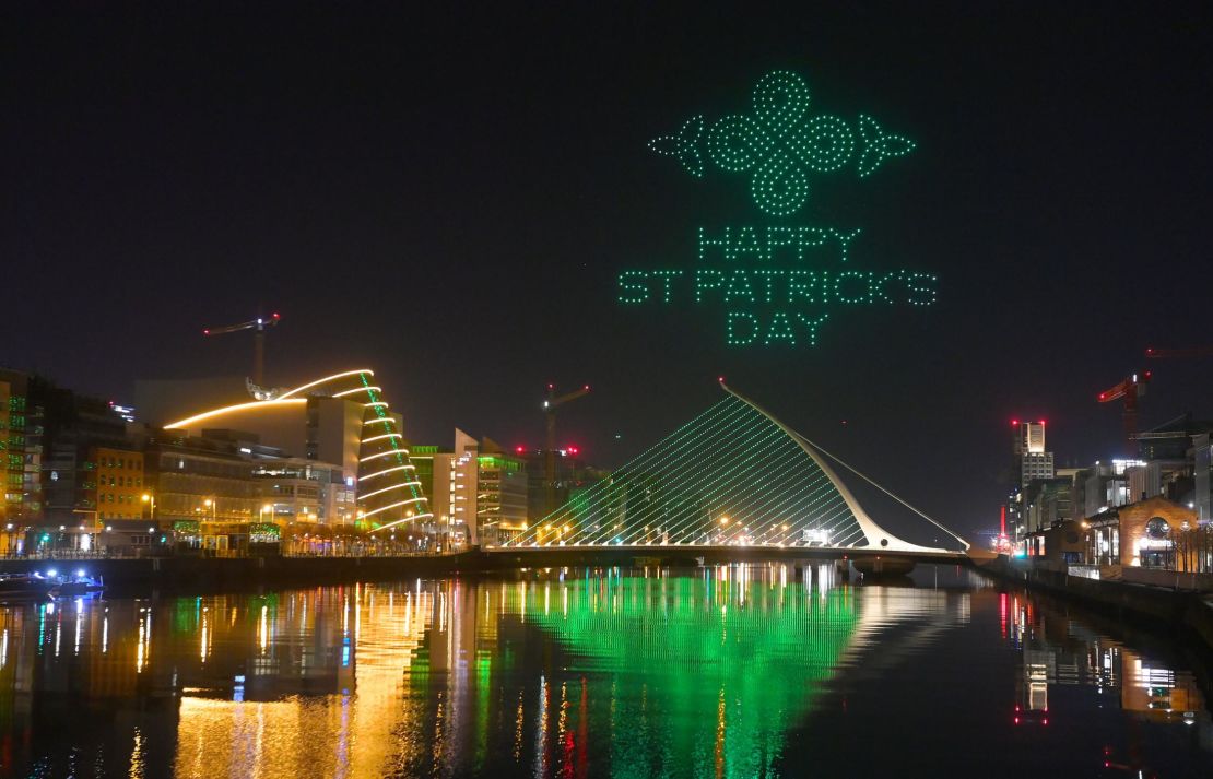 Dublin, Ireland celebrated St. Patrick's Day differently this year, with a drone light show.
