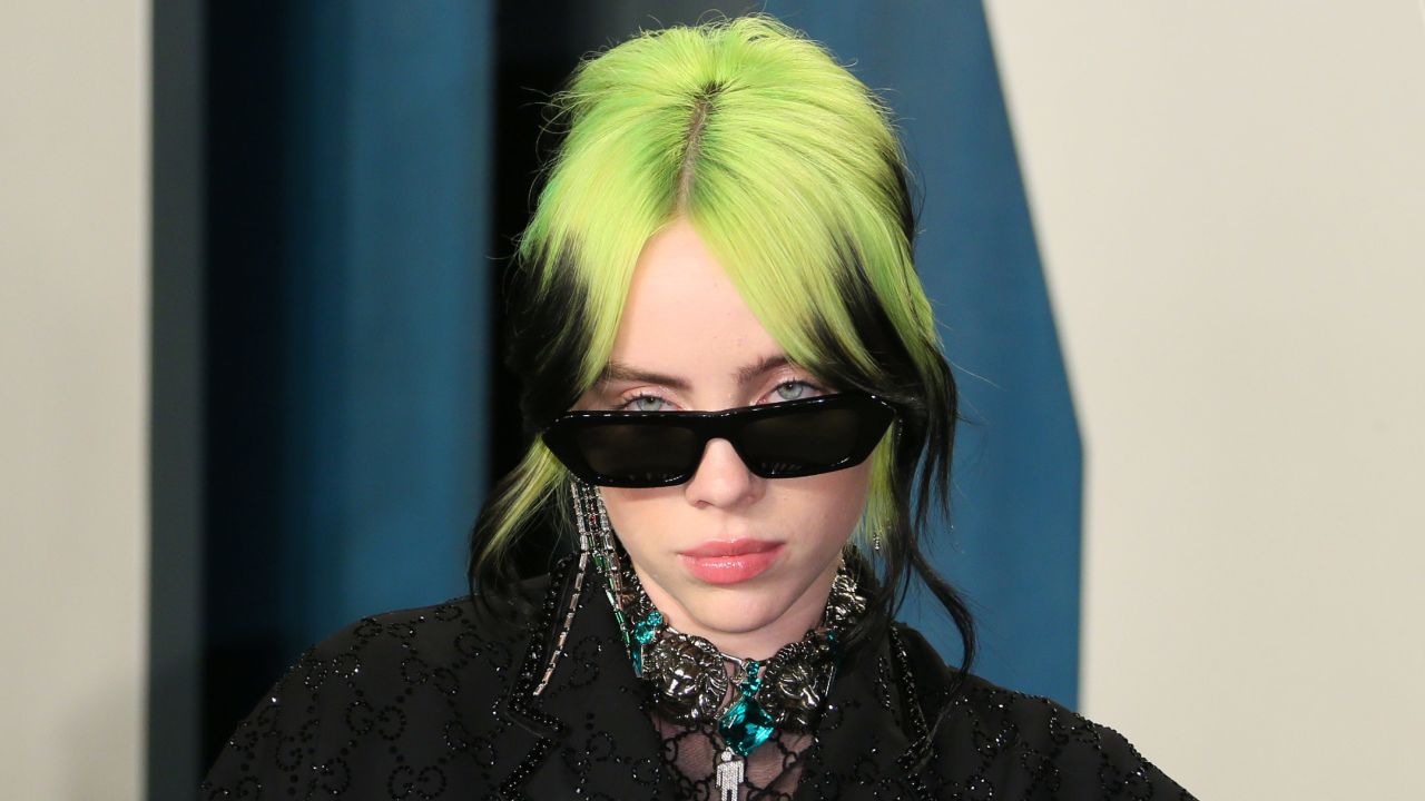 Singer Billie Eilish, seen here attending the 2020 Vanity Fair Oscar Party following the 92nd Oscars on February 9, 2020, is no longer sporting her green hair. 