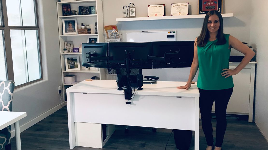 Amber Callahan converted a room in her house to make space for an office.