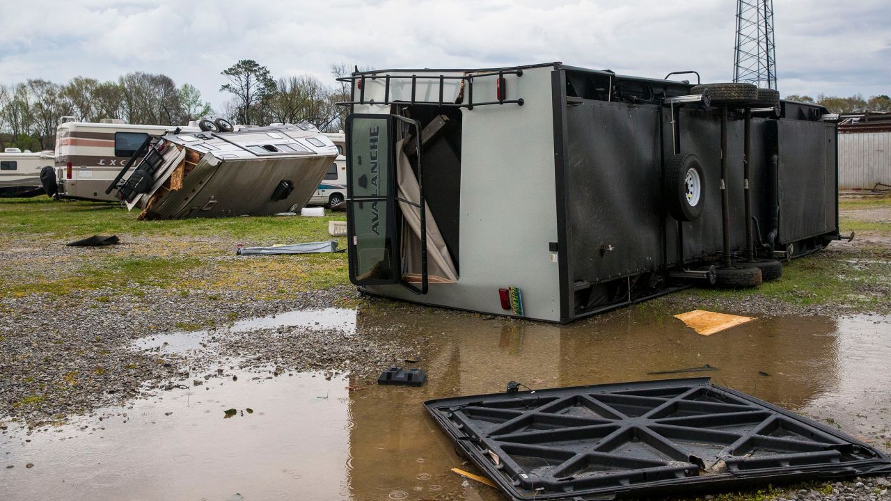 A tornado struck in Moundville, Alabama, on March 17, 2021.