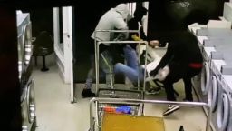 Three suspects were arrested in an assault captured on surveillance video