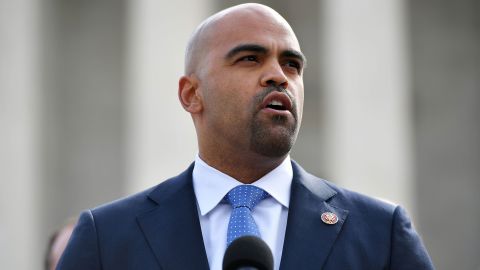 Representative Colin Allred, D-TX, speaks in front of the US Supreme Court on April 2, 2019.