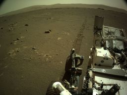 NASA's Mars Perseverance rover acquired this image with its left navigation camera March 7. The camera is located high on the rover's mast.