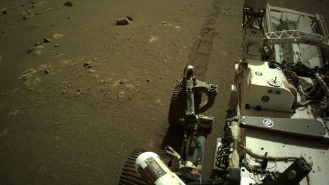 NASA's Mars Perseverance rover acquired this image with its left navigation camera March 7. The camera is located high on the rover's mast.