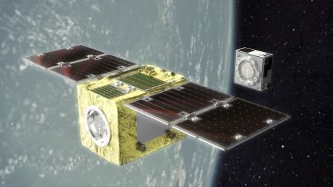 The spacecraft and the 17-kilogram dummy satellite -- the debris to be cleaned up -- will separate and then perform a high-stakes game of cat and mouse over the next few months. 