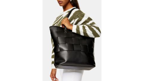 Topshop Weave Faux Leather Tote