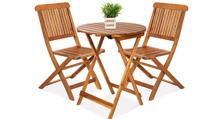 orange outdoor bistro set