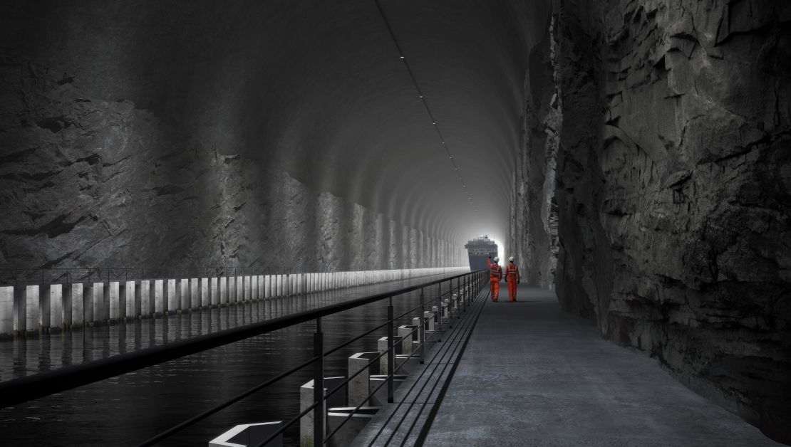 A rendering of what the interior of the ship tunnel will look like. 
