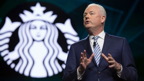 Starbucks President and CEO Kevin Johnson at the company's annual shareholder meeting  Seattle, Washington on March 20, 2019.