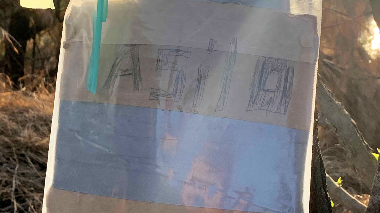 This hand-scrawled note, fastened to a tree in south Texas, reads "ASILO" -- Spanish for "asylum."