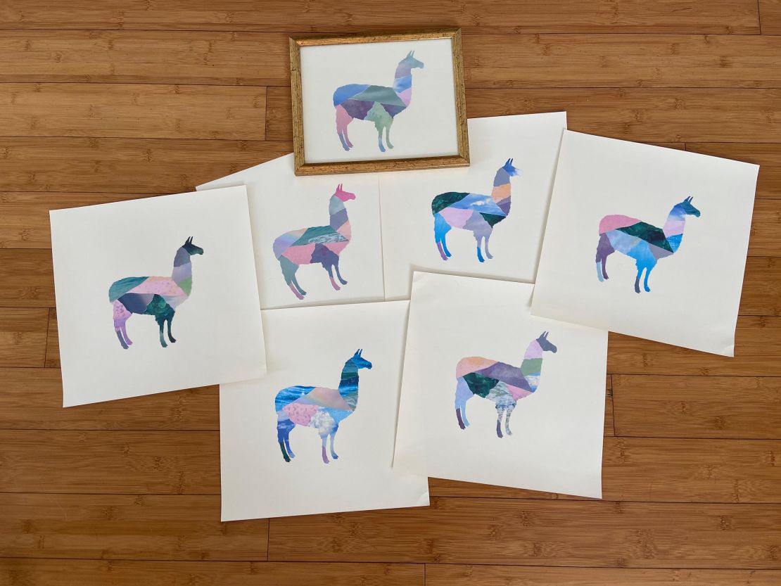 The alpaca collage that Aliza and Dan made as gifts for their family on what should've been their wedding day.