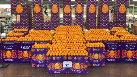 Sumo mandarins on display at a Sprouts Farmers Market store in Phoenix, AZ.