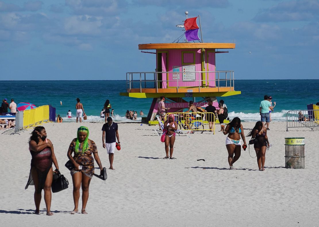 Spring break has sparked tension in Miami Beach, Florida, over concerns about virus transmission.