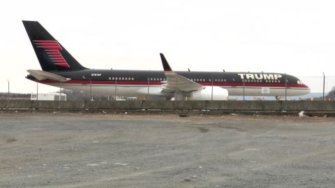 Trump's 757 sits idle in March 2021.
