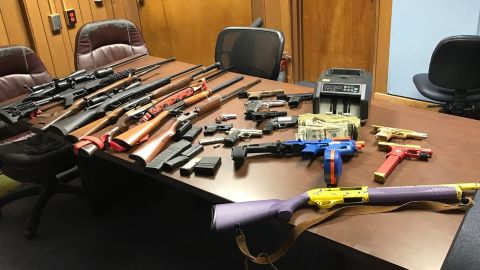 Police said they seized 20 weapons.