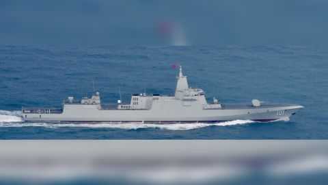 The Chinese People's LIberation Army Navy destroyer Nanchang is seen in a photo provided by Japan's Defense Ministry.
