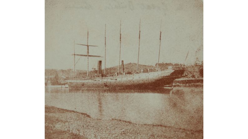 A passenger ship, the SS Great Britain, pictured at a dock in the English city of Bristol.